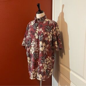 Reyn Spooner‎ Men’s 1/4 Button Down Short Sleeve Hibiscus Floral Hawaiian Shirt